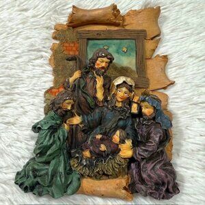 The Holy Family Resin Scroll Wall Hanging Plaque